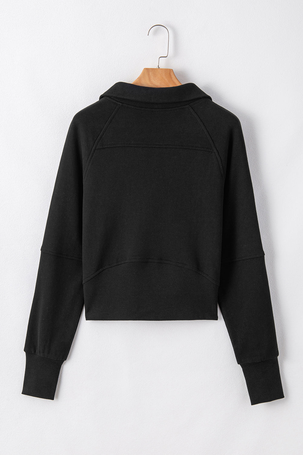 Black Fleece Collar Sweatshirt