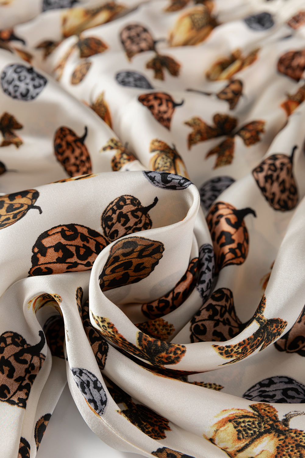 Beige Leopard Pumpkin 2pcs Pajama Set