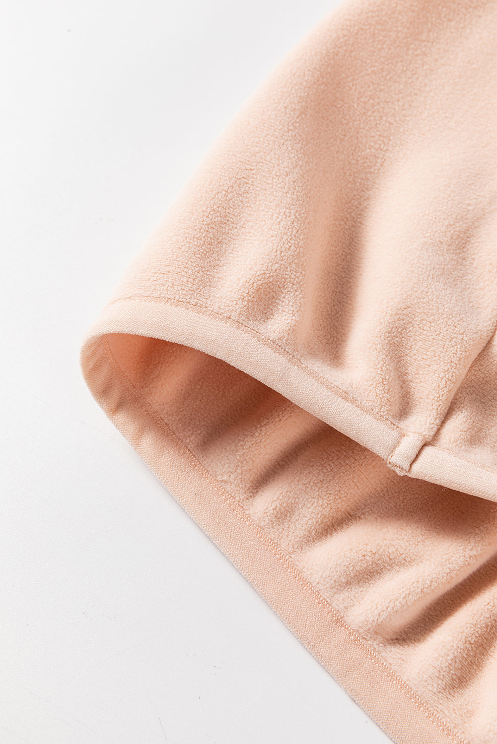 Light Beige Patchwork Half Zip Oversized Sherpa Hoodie