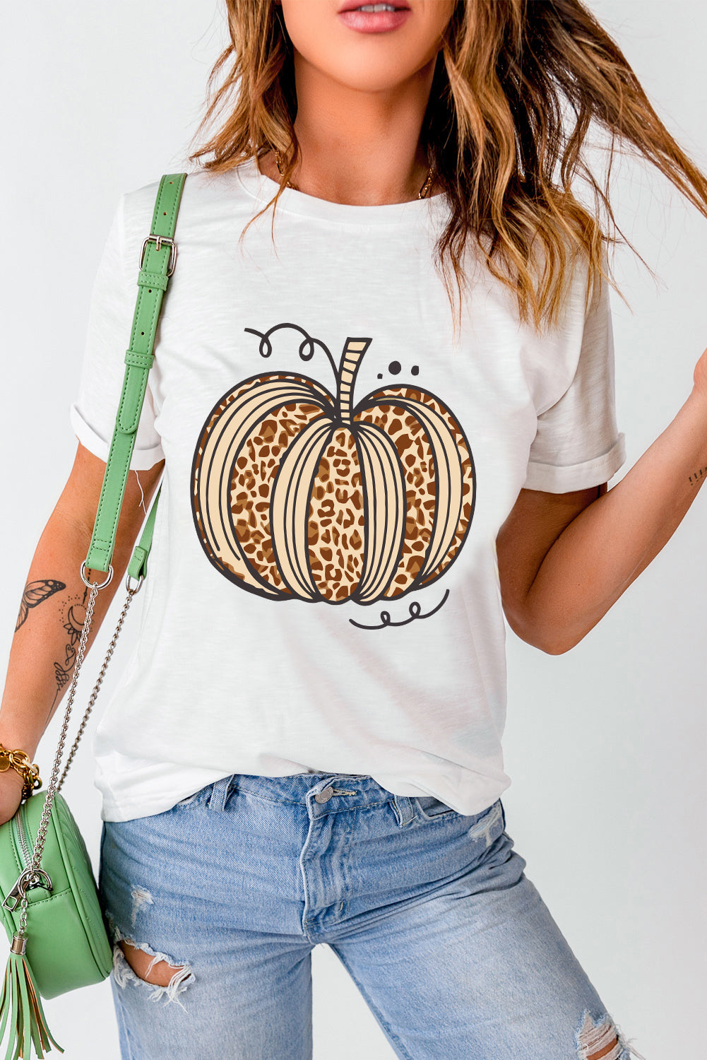 White Leopard Pumpkin T Shirt          pre-order