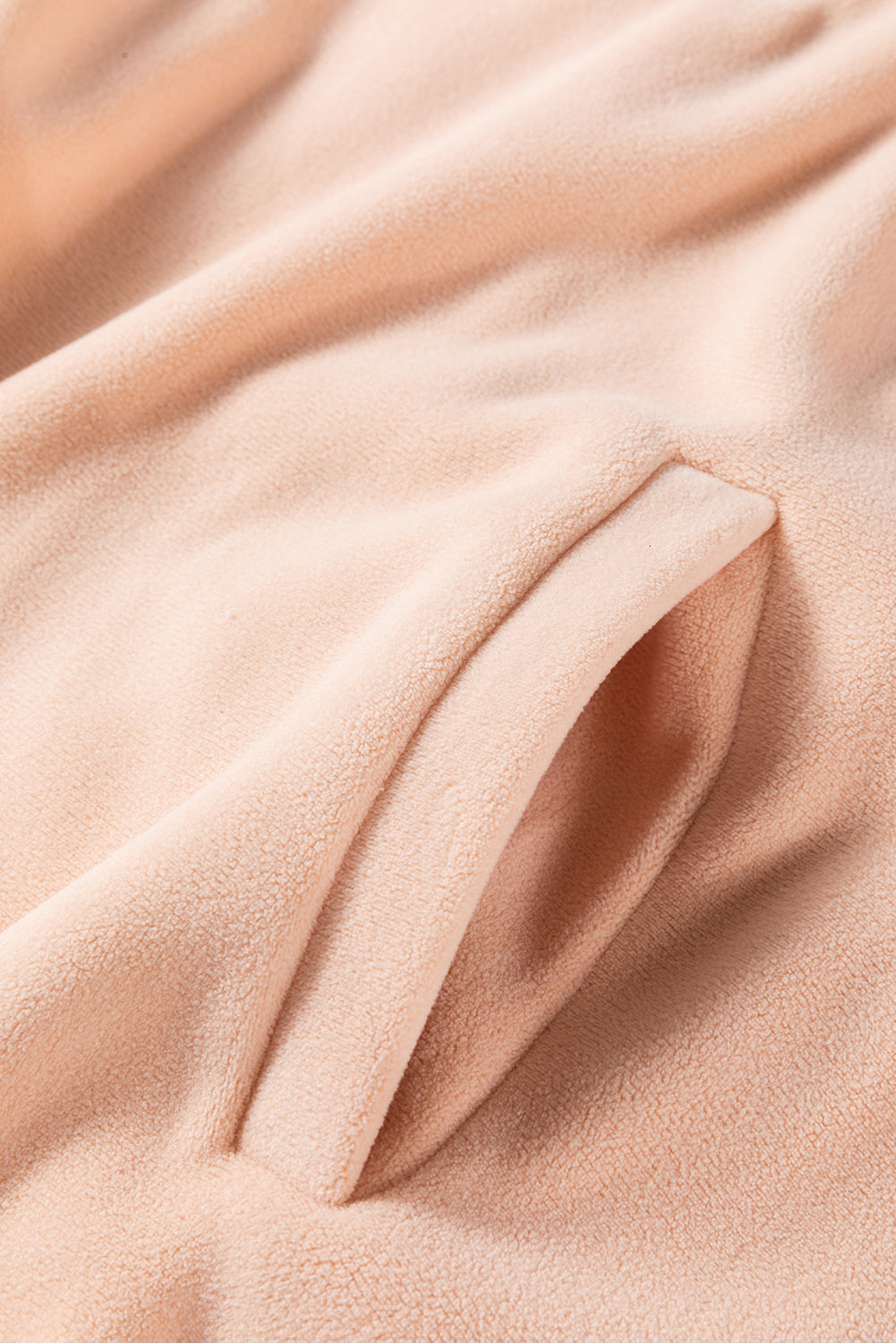 Light Beige Patchwork Half Zip Oversized Sherpa Hoodie