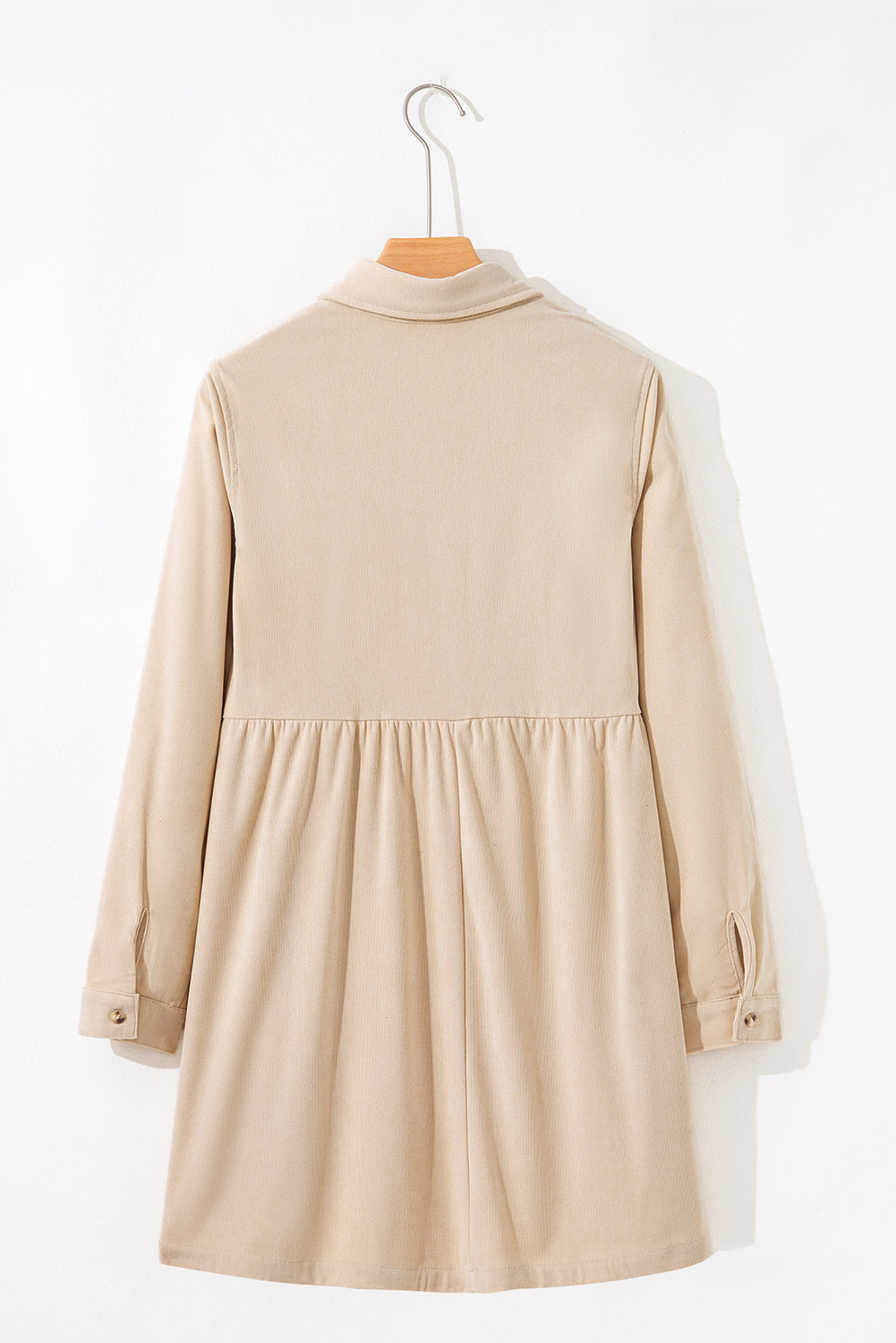 Oatmeal Corduroy Long Sleeve Dress