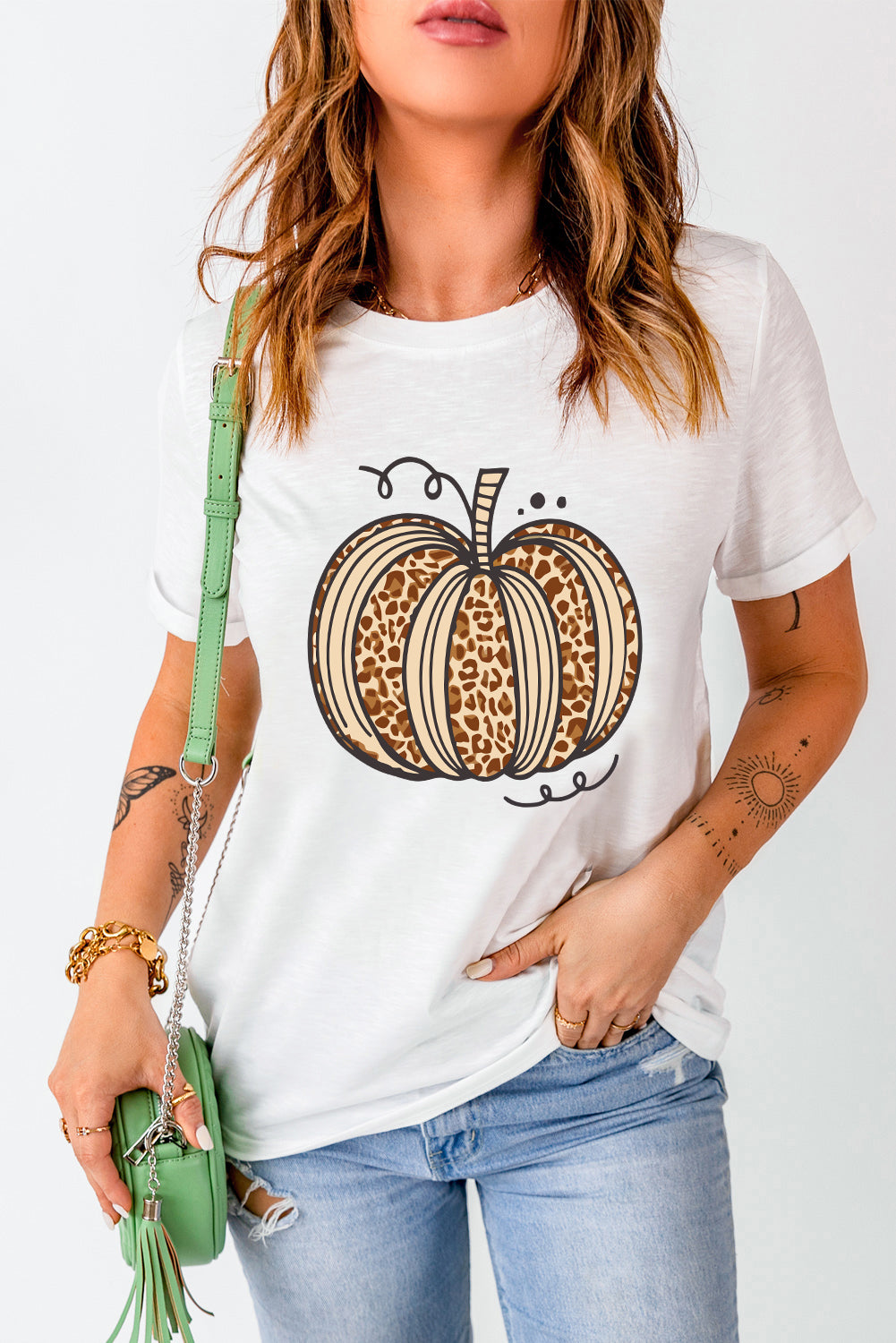 White Leopard Pumpkin T Shirt          pre-order