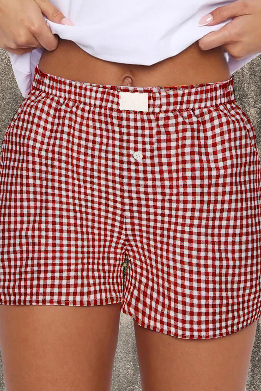 Red Printed Shorts