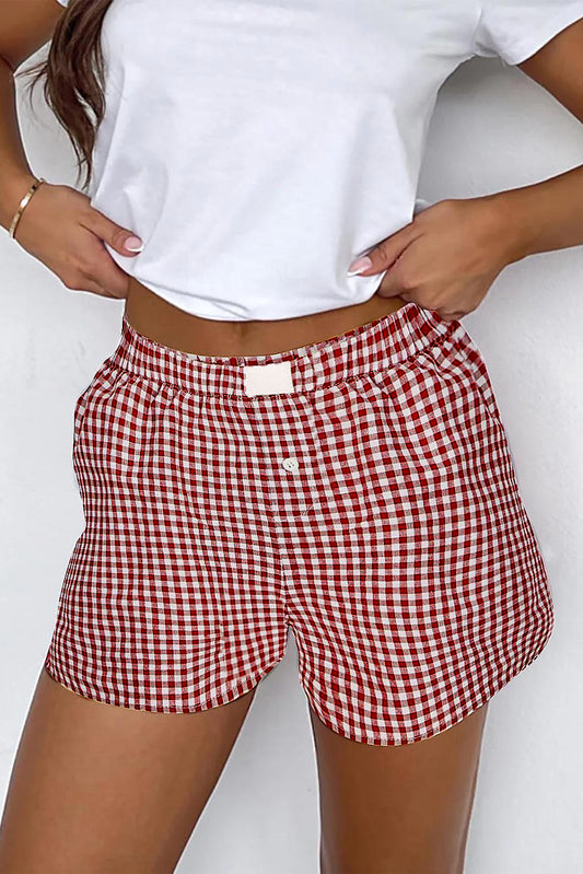 Red Printed Shorts