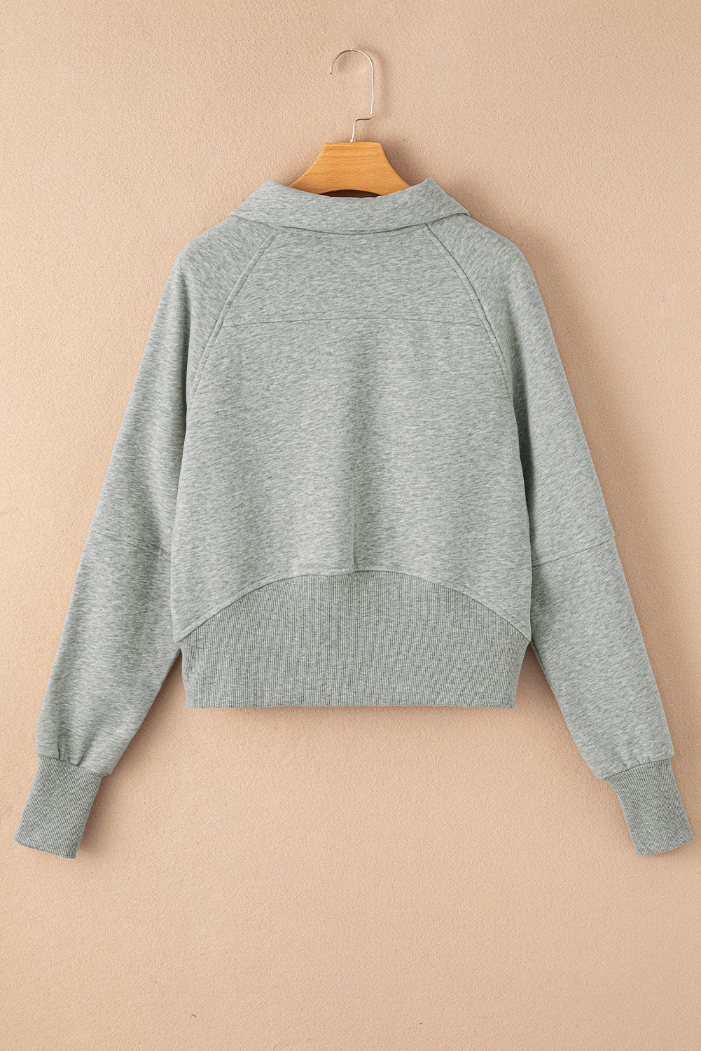 Gray Fleece Collar Sweatshirt
