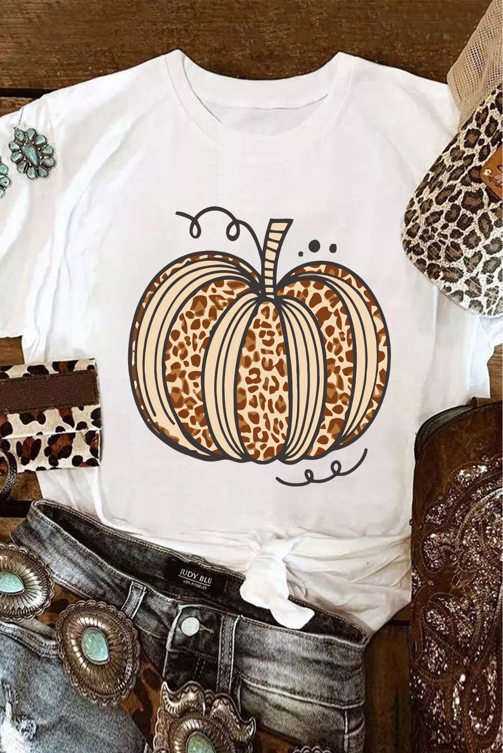 White Leopard Pumpkin T Shirt          pre-order