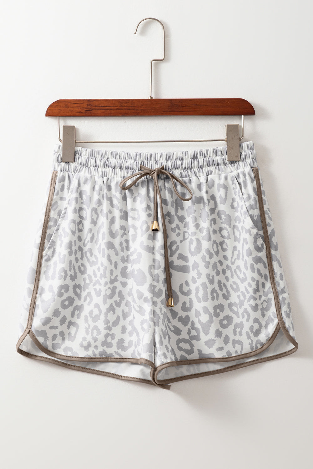 White Leopard Casual Shorts