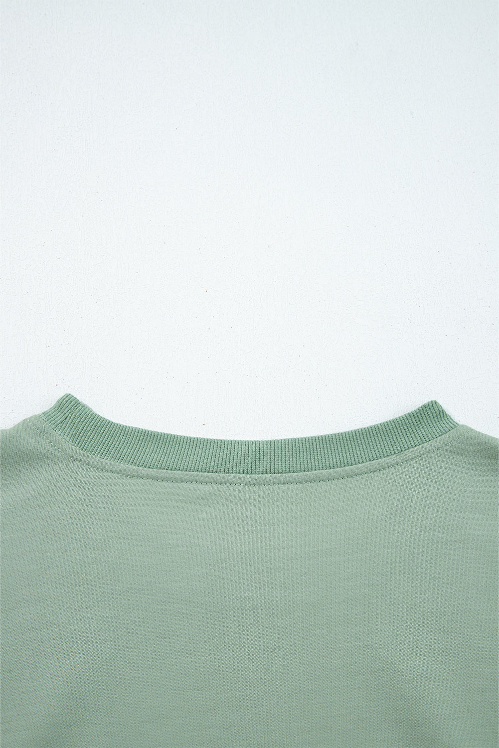 Green Raw Edge Flower Patch Casual Top