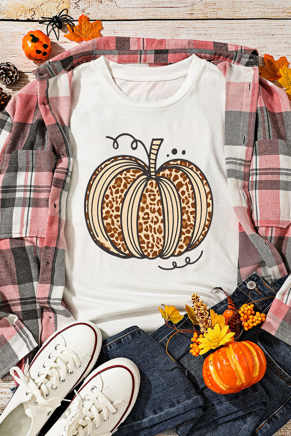 White Leopard Pumpkin T Shirt          pre-order